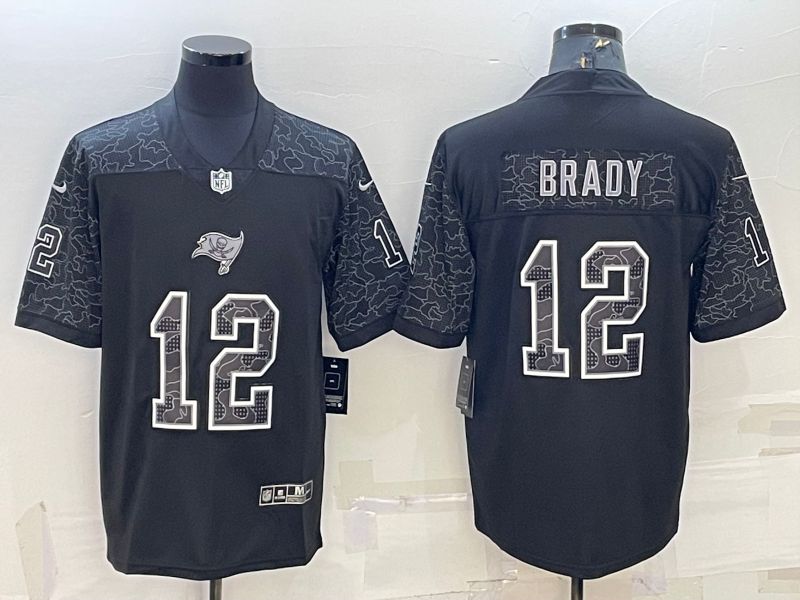 Men Tampa Bay Buccaneers #12 Brady Black Reflector 2022 Nike Limited NFL Jersey